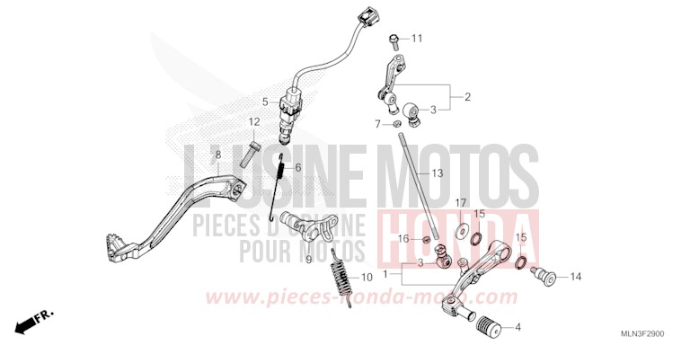 PEDAL von Africa Twin Mechanik GRAND PRIX RED (R380B) von 2024